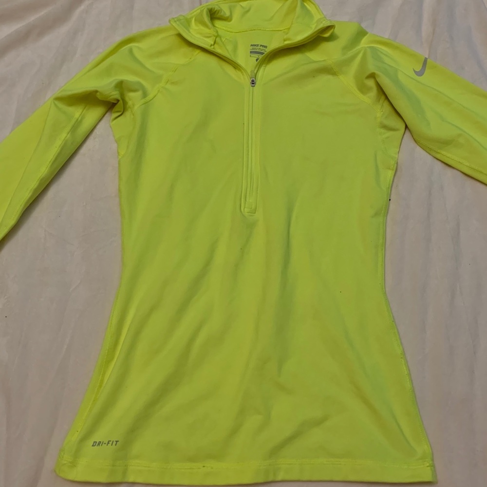 Nike Yellow half zip pull over